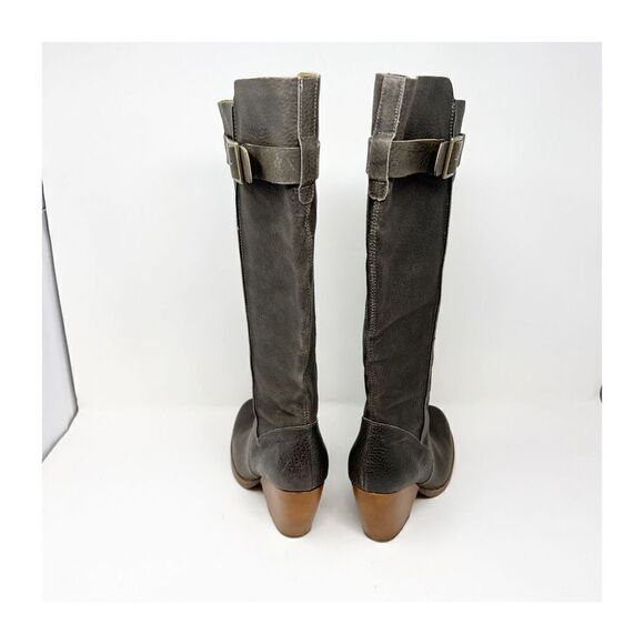 Korks Women's Riding Equestrian Long Peebled Black Buckle Boots Size 7 1/2M - Picture 9 of 9